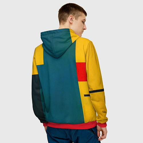 Мужская толстовка Девушка с ретрофутуристическим автоматом поп-арт 1 / 3D-Красный – фото 4