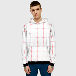 Толстовка-худи мужская Color white red crosses, цвет: 3D-черный — фото 2
