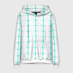 Толстовка-худи мужская Color white light blue crosses, цвет: 3D-белый
