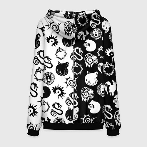 Мужская толстовка Doom anime black pattern / 3D-Черный – фото 2