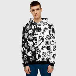 Толстовка-худи мужская Doom anime black pattern, цвет: 3D-черный — фото 2