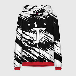 Толстовка-худи мужская Doom краски полосы, цвет: 3D-красный