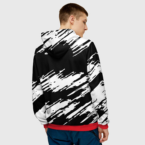 Мужская толстовка Doom краски полосы / 3D-Красный – фото 4