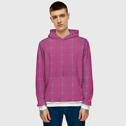 Толстовка-худи мужская Color pink stripes, цвет: 3D-белый — фото 2