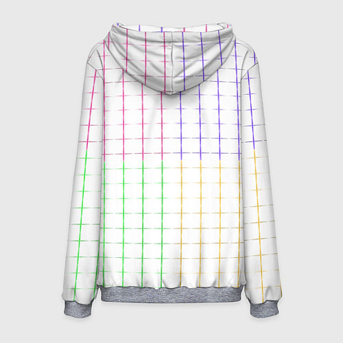 Мужская толстовка Color white multicolored stripes / 3D-Меланж – фото 2