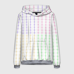 Толстовка-худи мужская Color white multicolored stripes, цвет: 3D-меланж