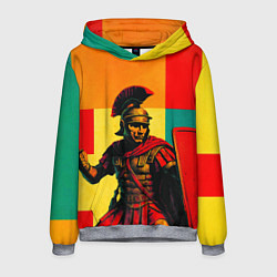 Толстовка-худи мужская Римский легионер поп-арт, цвет: 3D-меланж