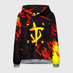Толстовка-худи мужская Doom огненные искры, цвет: 3D-меланж
