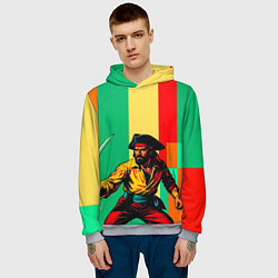 Толстовка-худи мужская Пират поп-арт, цвет: 3D-меланж — фото 2
