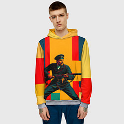 Толстовка-худи мужская Белогвардеец поп-арт, цвет: 3D-меланж — фото 2
