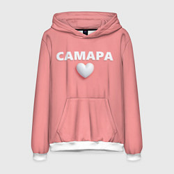 Толстовка-худи мужская Самара сердце, цвет: 3D-белый