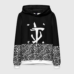 Толстовка-худи мужская Doom геометрия линии, цвет: 3D-белый