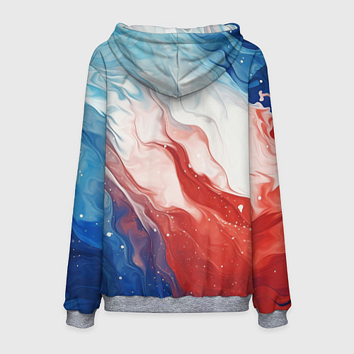 Мужская толстовка Лисенок с флагом России / 3D-Меланж – фото 2