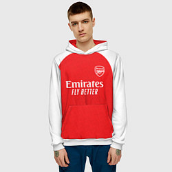 Толстовка-худи мужская Арсенал Лондон домашняя форма 2025 2026, цвет: 3D-белый — фото 2