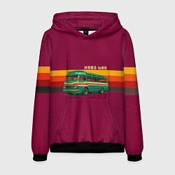 Толстовка-худи мужская Ретро автобус КАВЗ-685 поп-арт, цвет: 3D-черный
