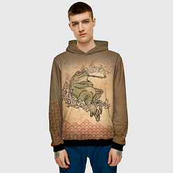 Толстовка-худи мужская Лягушка с трубкой, цвет: 3D-черный — фото 2