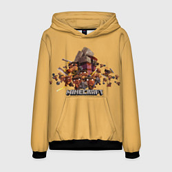 Толстовка-худи мужская Пиглины майнкрафт, цвет: 3D-черный