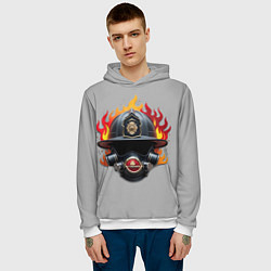 Толстовка-худи мужская Пожарник, цвет: 3D-белый — фото 2