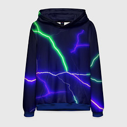 Толстовка-худи мужская Multicolored lightning, цвет: 3D-синий