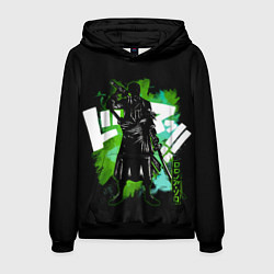 Толстовка-худи мужская One Piece силуэт Ророноа Зоро, цвет: 3D-черный