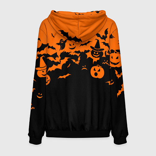 Мужская толстовка Хэллоуин тыквы и призраки / 3D-Черный – фото 2