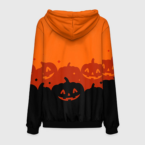 Мужская толстовка Хэллоуин счастливые тыквы / 3D-Черный – фото 2