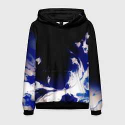 Толстовка-худи мужская Синее пламя, цвет: 3D-черный