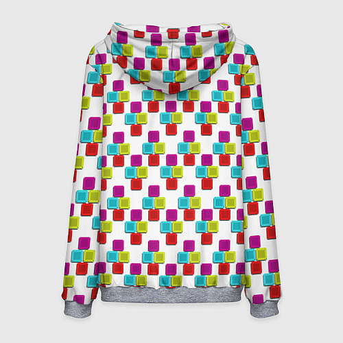 Мужская толстовка Цветные блоки на белом / 3D-Меланж – фото 2