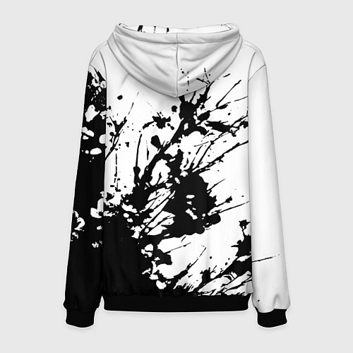Мужская толстовка Чёрная взрывная краска на белом / 3D-Черный – фото 2