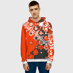 Толстовка-худи мужская Красно-черная метаморфоза, цвет: 3D-белый — фото 2