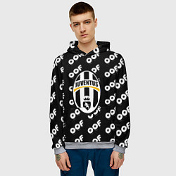 Толстовка-худи мужская Juventus off pattern, цвет: 3D-меланж — фото 2
