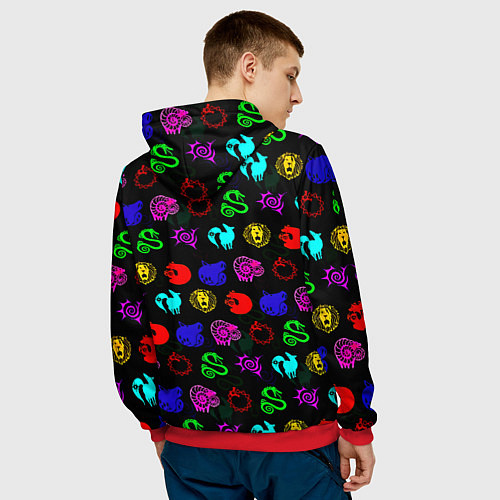 Мужская толстовка Barcelona neon games logo / 3D-Красный – фото 4