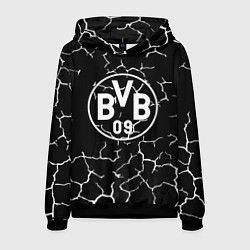 Толстовка-худи мужская Borussia черно белые, цвет: 3D-черный