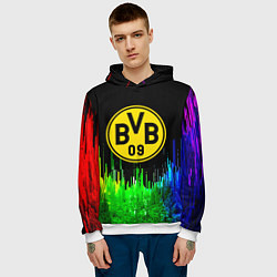 Толстовка-худи мужская Borussia градиент текстура, цвет: 3D-белый — фото 2