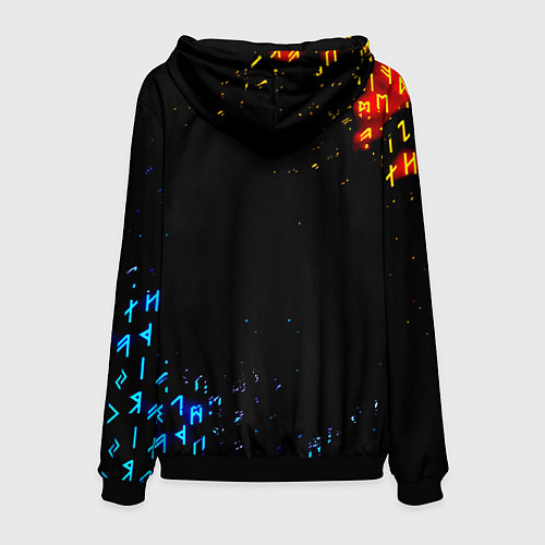 Мужская толстовка AEK огненные символы / 3D-Черный – фото 2
