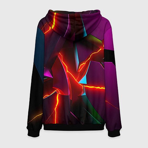Мужская толстовка Fractures multicolored tiles / 3D-Черный – фото 2