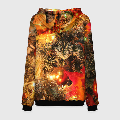 Мужская толстовка Атмосфера Рождества / 3D-Черный – фото 2