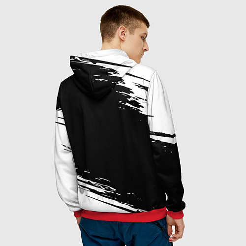 Мужская толстовка Juventus краски штрихи текстура / 3D-Красный – фото 4