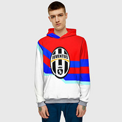 Толстовка-худи мужская Ювентус спортивная геометрия, цвет: 3D-меланж — фото 2