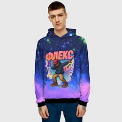 Толстовка-худи мужская Флекс, цвет: 3D-черный — фото 2