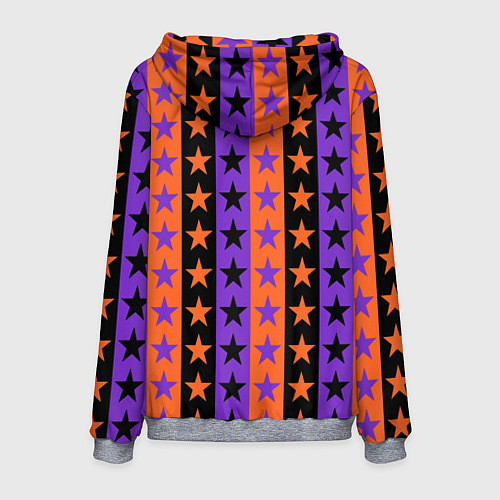 Мужская толстовка Звёзды Хэллоуина паттерн полосатый / 3D-Меланж – фото 2