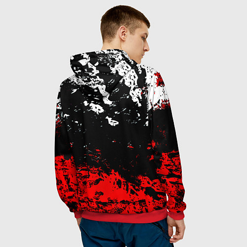 Мужская толстовка Манчестер Юнайтед краски / 3D-Красный – фото 4