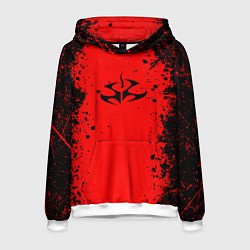 Толстовка-худи мужская Эмблема hitman на красном фоне, цвет: 3D-белый