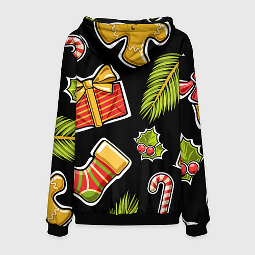 Мужская толстовка Рождественский вайб / 3D-Черный – фото 2