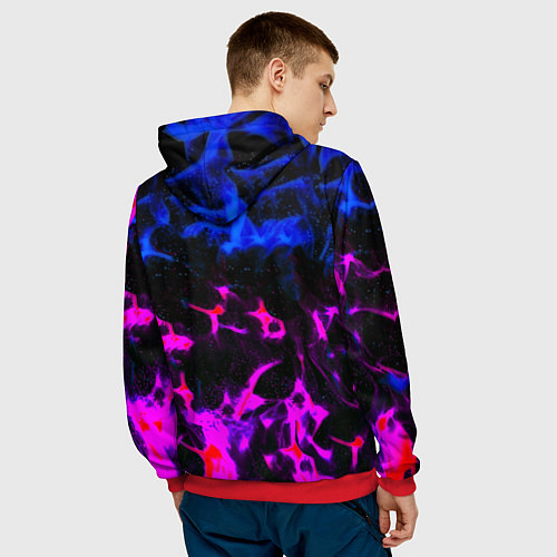 Мужская толстовка Манчестер Юнайтед огонь неон / 3D-Красный – фото 4