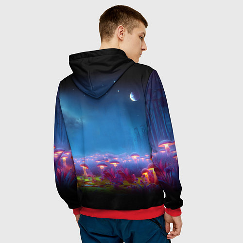 Мужская толстовка Шрек бравый космонавт - неоновое свечение / 3D-Красный – фото 4