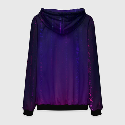 Мужская толстовка Девушка с тату на руке и пурпурная змея / 3D-Черный – фото 2