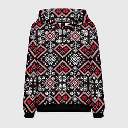 Толстовка-худи мужская Славянский орнамент обережный, цвет: 3D-черный