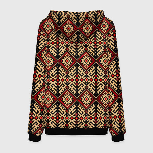 Мужская толстовка Славянский вышивной орнамент макошь / 3D-Черный – фото 2