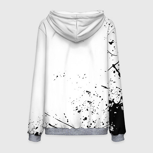 Мужская толстовка Ювентус черные краски всплеск / 3D-Меланж – фото 2